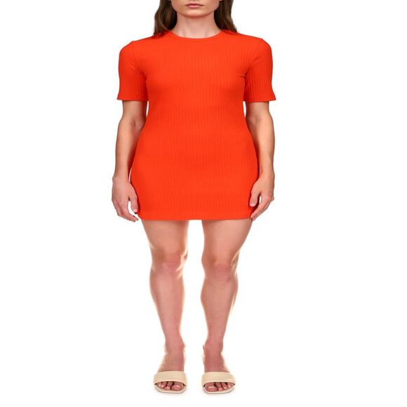 Sanctuary Must Have Ribbed Bodycon Dress In Red Alert - XL - Picture 2 of 3